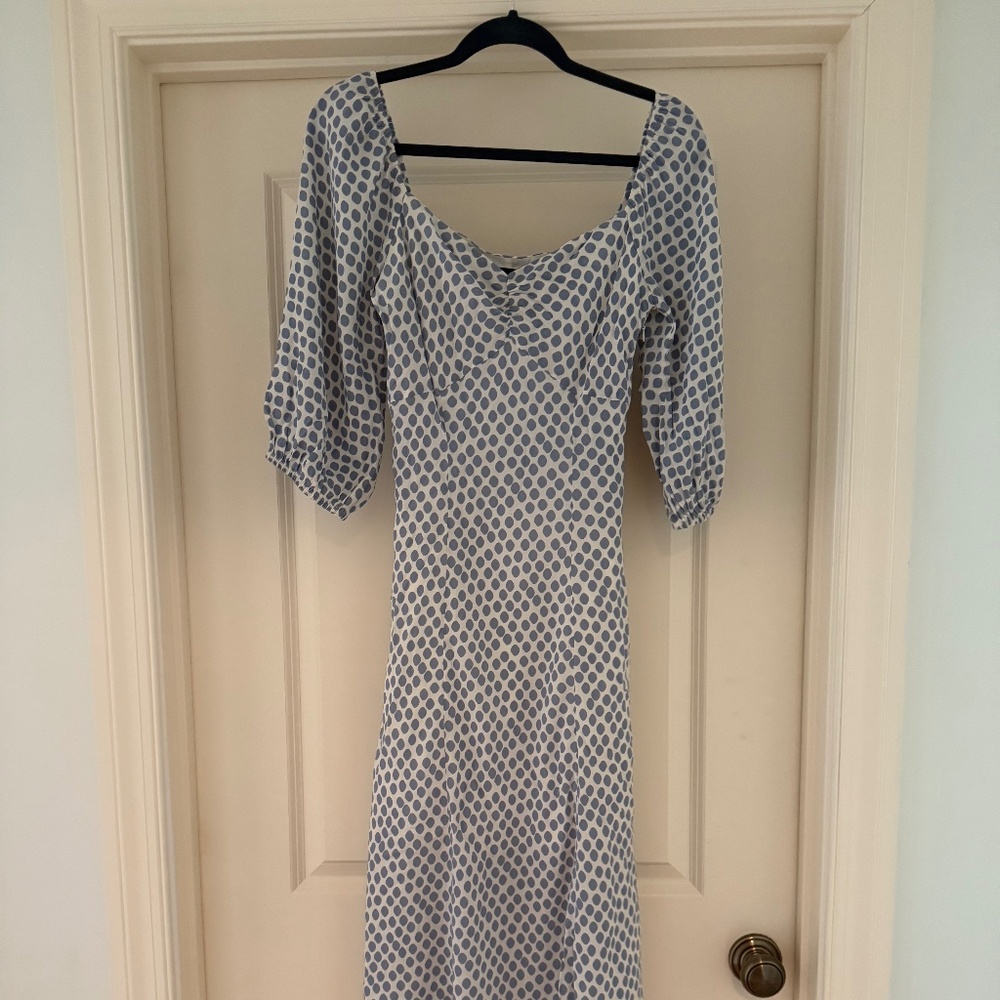 Lucy Paris Blue and White Polka Dot Dress